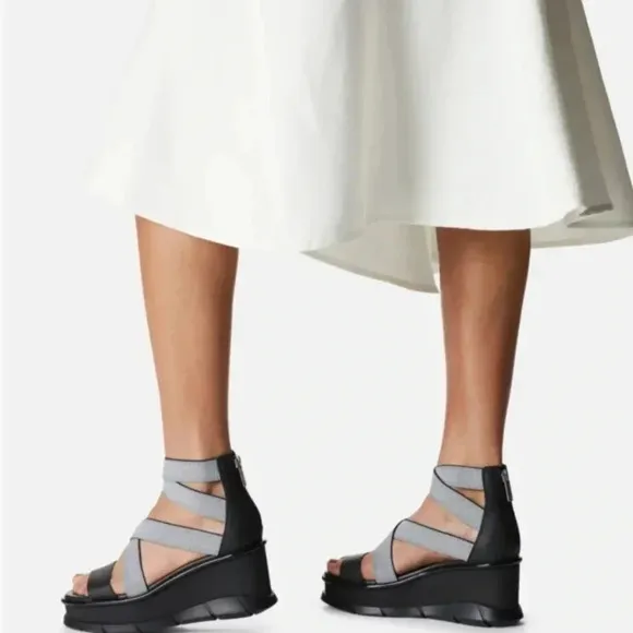 Sorel Joanie III Sport Strap Sandals - Leather Grey&amp;Black