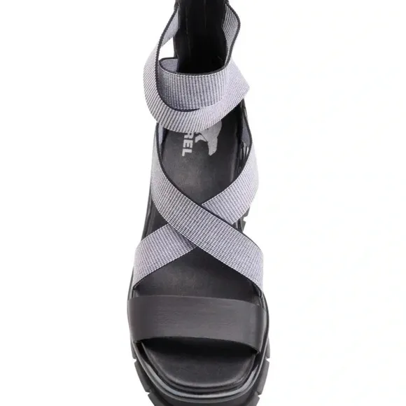 Sorel Joanie III Sport Strap Sandals - Leather Grey&amp;Black