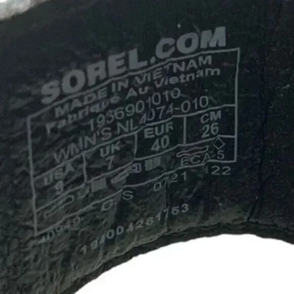 Sorel Kinetic Impact Black Shoes Women's Size 9 Ankle Leather Strap Sandals