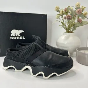 Sorel Kinetic Impact II Mule Slip On Black Shoes NL4955-011 Women's US 8