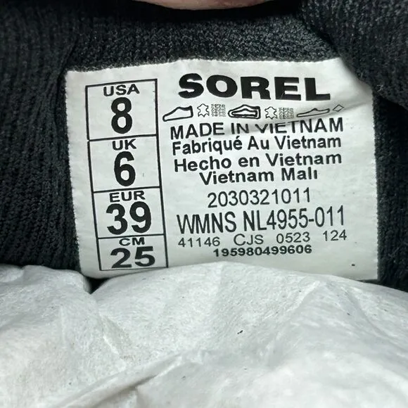 Sorel Kinetic Impact II Mule Slip On Black Shoes NL4955-011 Women's US 8
