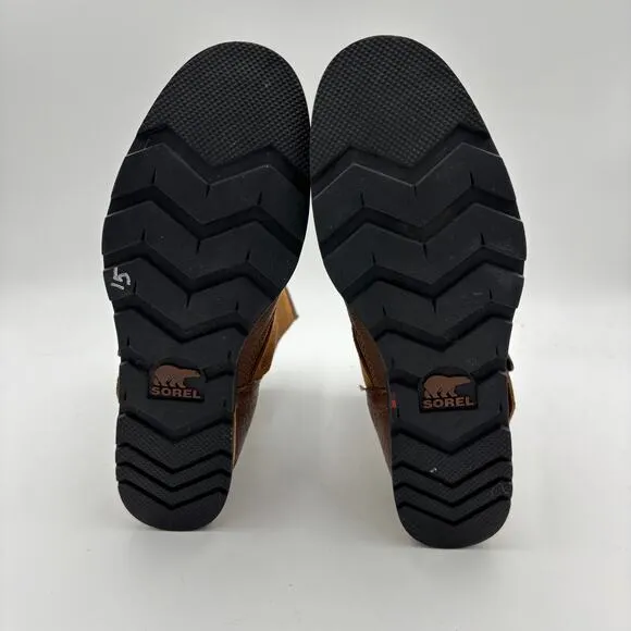 Sorel Major Moto Biker Brown Leather Suede Boots Women's 6.5 Boho