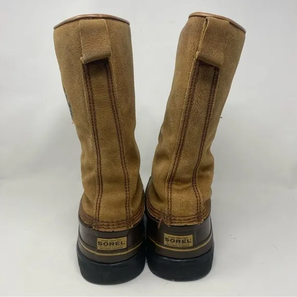 Sorel Men’s Brown Leather Rubber Foot Maverick Lace Up Boots Size 9