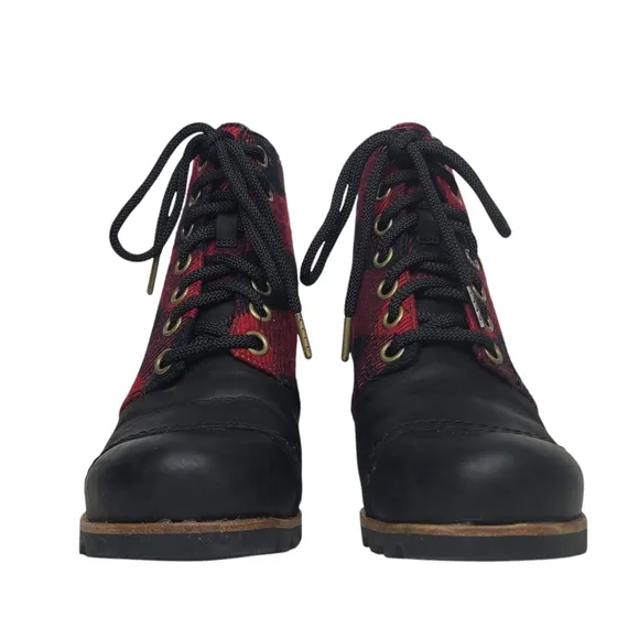 Sorel PDX Wedge Boots Buffalo Plaid NL2570-010 Size 8