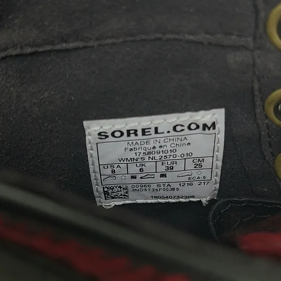 Sorel PDX Wedge Boots Buffalo Plaid NL2570-010 Size 8