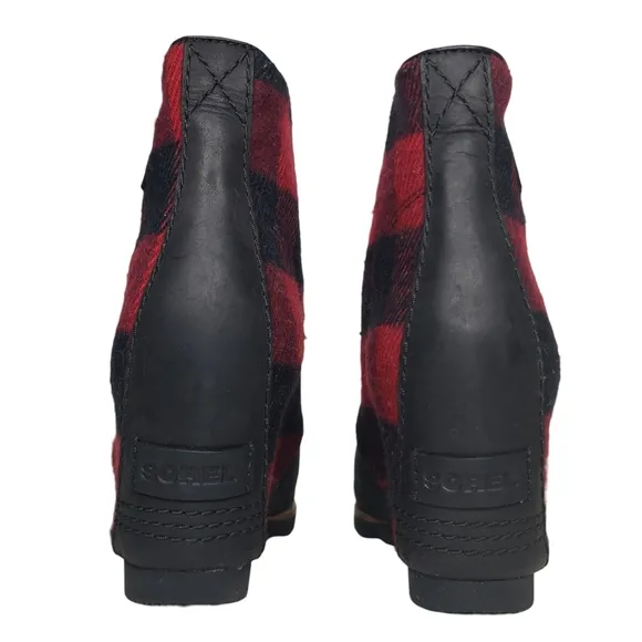Sorel PDX Wedge Boots Buffalo Plaid NL2570-010 Size 8