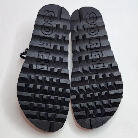 Sorel Roaming Lace Up Leather Sandals in Black White