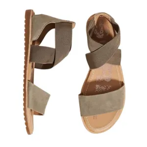 Sorel Sage Green Ella Leather Strappy Sandals