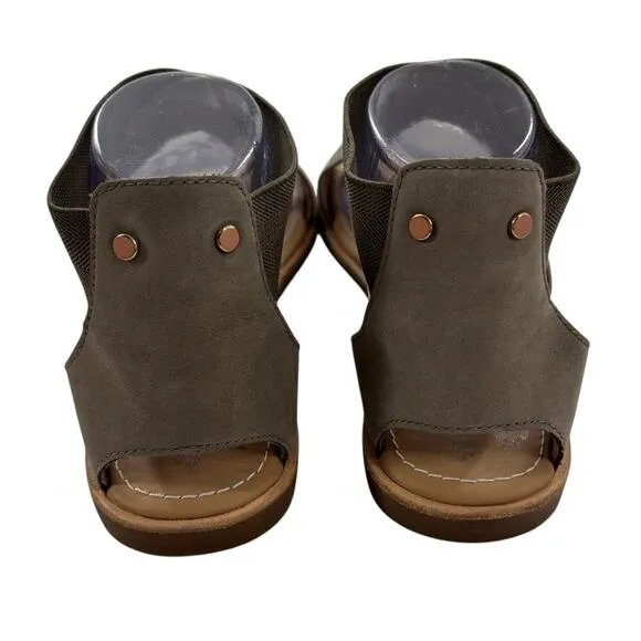 Sorel Sage Green Ella Leather Strappy Sandals