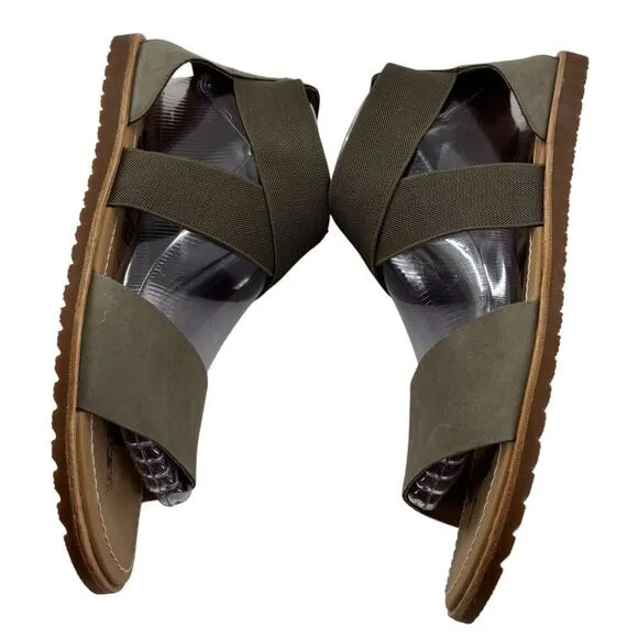 Sorel Sage Green Ella Leather Strappy Sandals