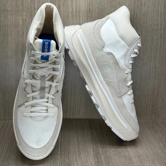 Sorel Shoes Womens Sz 12 Out N' About 503 Lace Up Mid Sneaker Suede Off White