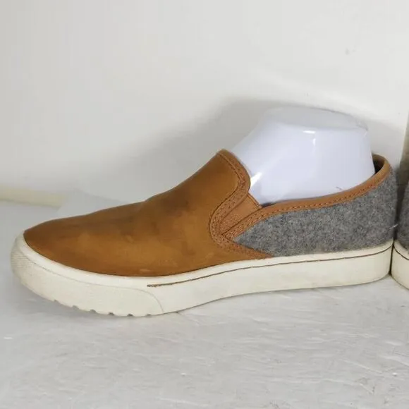 Sorel Women's Campsneak US 8,5 Brown Leather Wool Slip On Sneakers Casual Shoes