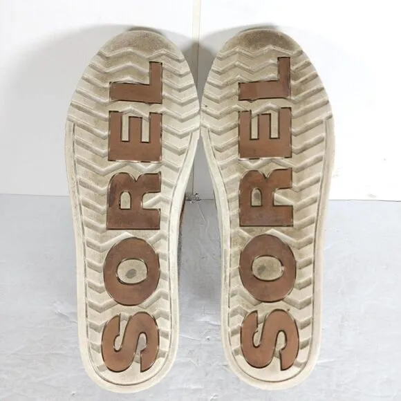 Sorel Women's Campsneak US 8,5 Brown Leather Wool Slip On Sneakers Casual Shoes