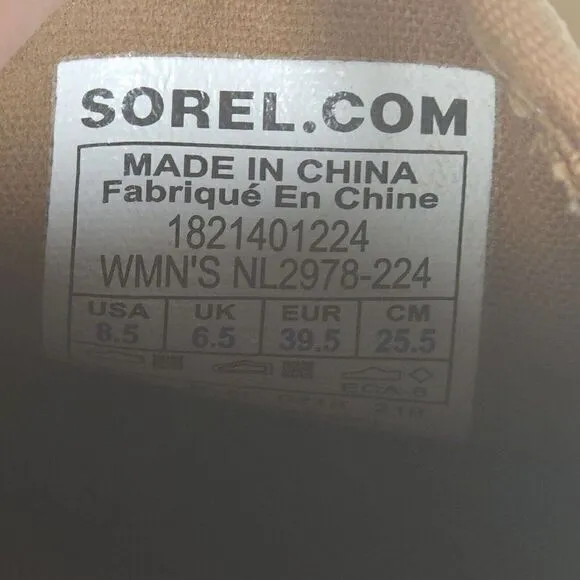 Sorel Women's Campsneak US 8,5 Brown Leather Wool Slip On Sneakers Casual Shoes