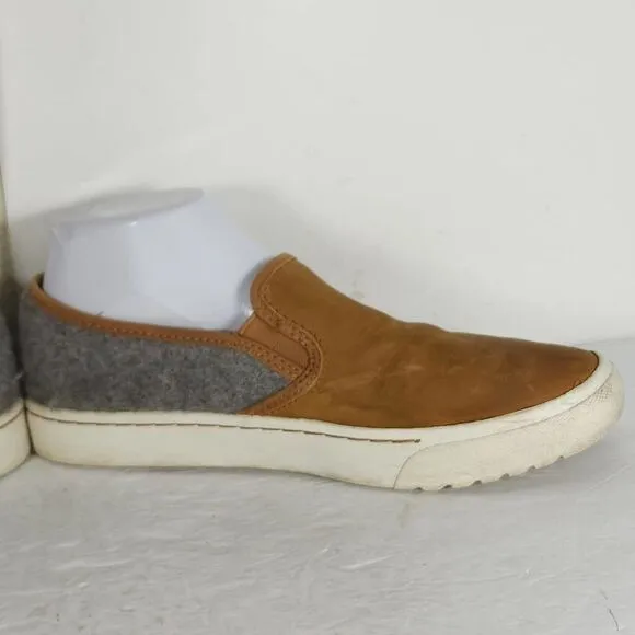 Sorel Women's Campsneak US 8,5 Brown Leather Wool Slip On Sneakers Casual Shoes