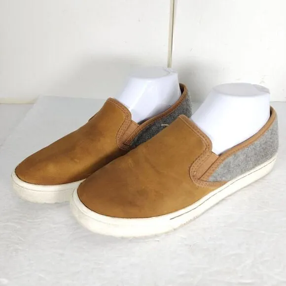Sorel Women's Campsneak US 8,5 Brown Leather Wool Slip On Sneakers Casual Shoes