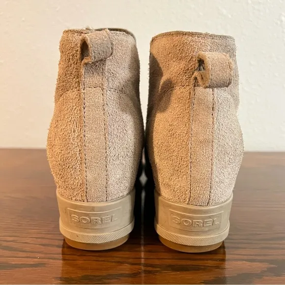 Sorel Womens Evie Pull On Boots Brown Leather Size 6.5 used pre owned condition