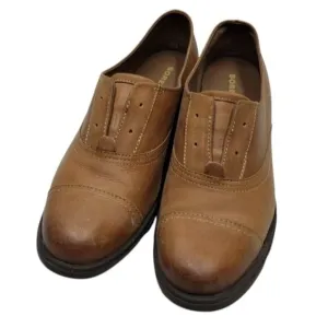 Sorel Women's Leather Oxford Slip On Lace Up Cap Toe Caramel Tan Brown Size 10.5