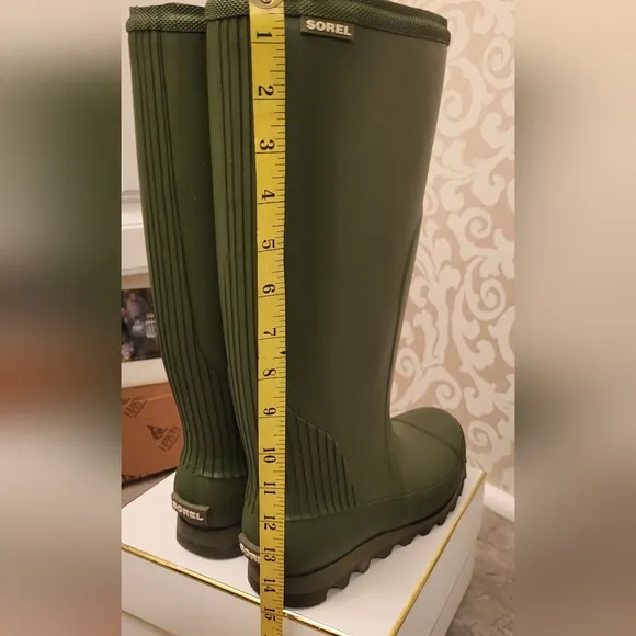 Sorel Women's Olive Green Matte Tall Rubber Rain Boots