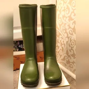 Sorel Women's Olive Green Matte Tall Rubber Rain Boots