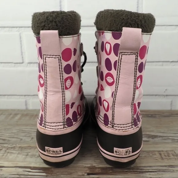 Sorel Yoot Pak Y6 W8 pink rubber leather waterproof boots
