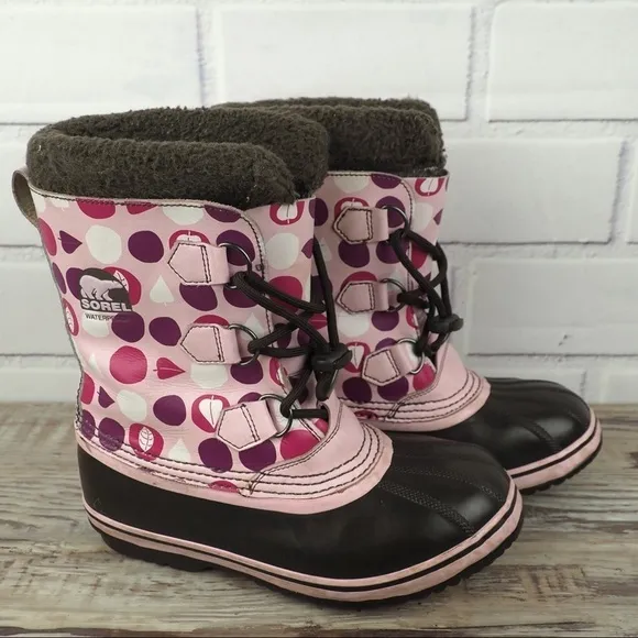 Sorel Yoot Pak Y6 W8 pink rubber leather waterproof boots