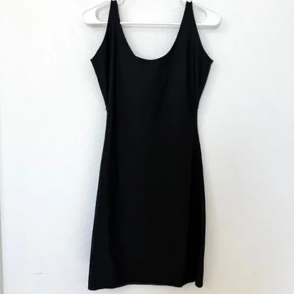 Spanx Shaping Slip Dress Black Sleeveless Bodycon Smoothing Layering L Women