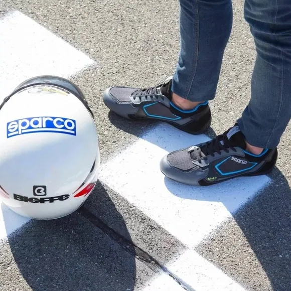 SPARCO SP-F7 Trainers Motorsports Driving Sneakers Shoes Blue Black EU 48 US 13