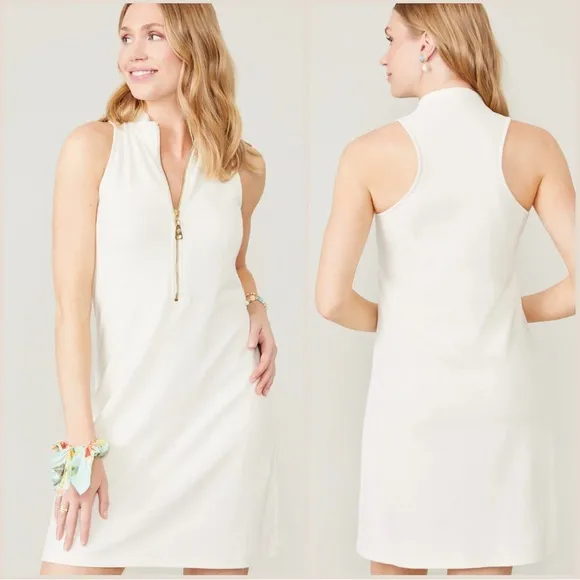 Spartina Keira Built in Short Tennis Dress Size L In Ivory NWT