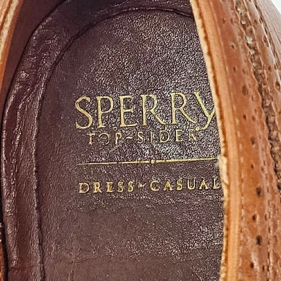 SPERRY Annapolis Dark Brown Leather Wing Tip Oxford Dress Casual Shoes Size 13M