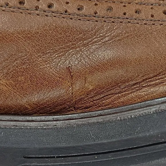 SPERRY Annapolis Dark Brown Leather Wing Tip Oxford Dress Casual Shoes Size 13M