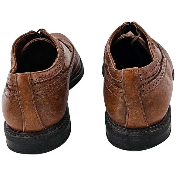 SPERRY Annapolis Dark Brown Leather Wing Tip Oxford Dress Casual Shoes Size 13M