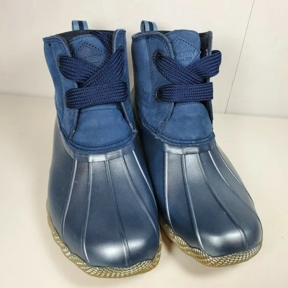 Sperry Authentic Saltwater Duck Boots 2-Eye Navy