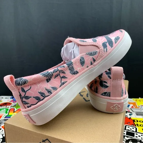 Sperry Crest Resort Pink Floral Slip Ons Women's Various Size