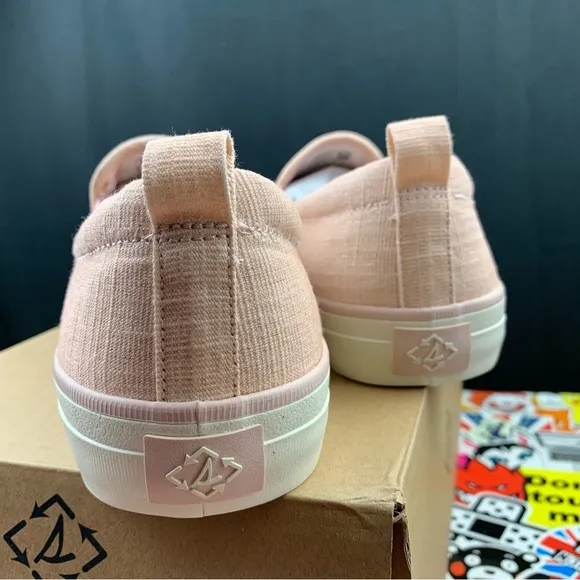 Sperry Crest Shimmer Pink Slip Ons Women's Various Sizes