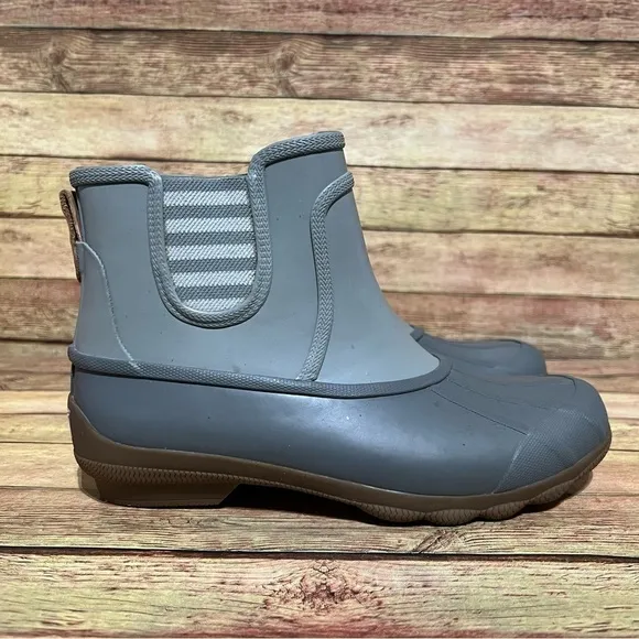 Sperry Grey Rubber Syren Cove Ankle Boots