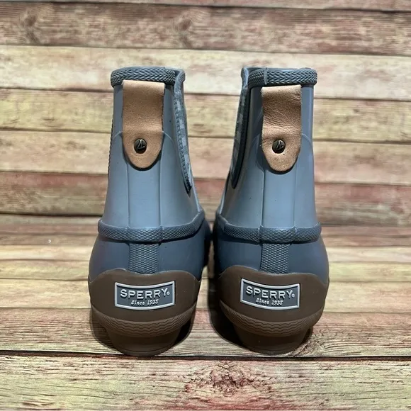 Sperry Grey Rubber Syren Cove Ankle Boots