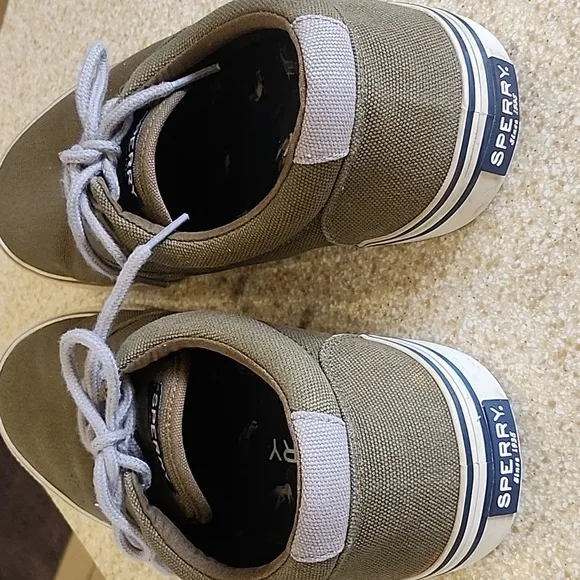 Sperry Top Sider Men's Casual  Canvas Olive Green Shoes Size 12