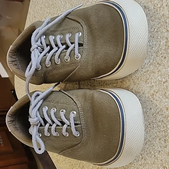 Sperry Top Sider Men's Casual  Canvas Olive Green Shoes Size 12