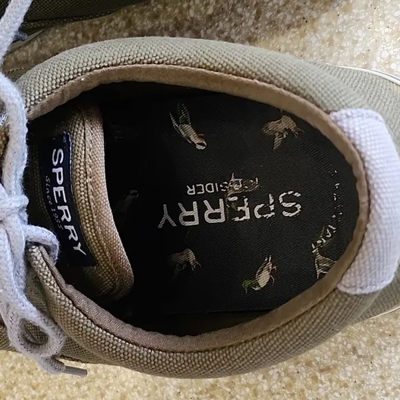 Sperry Top Sider Men's Casual  Canvas Olive Green Shoes Size 12