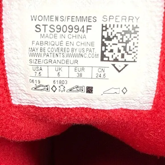 Sperry Top-Sider Saltwater Rain Boots Leather Rubber Women's Size 7.5 Red Brown