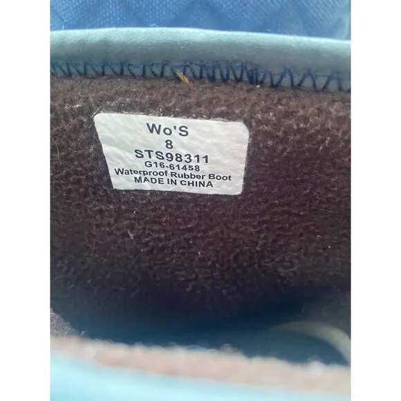 SPERRY Women's Waterproof Rubber Gray Boots Sz 8