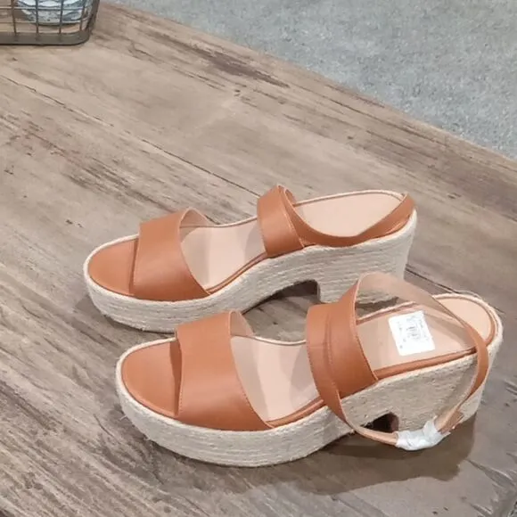 Splendid Bowie round toe platform block heel espadrille sandals . Size 9.5 NWT