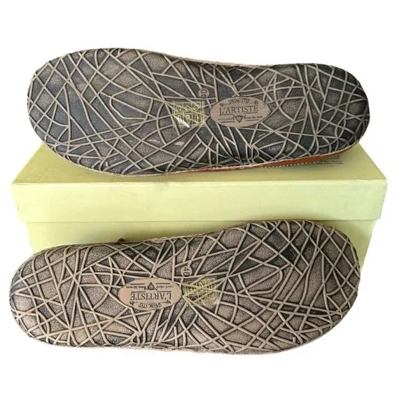 Spring Step L’ARTISTLE Kysandra Fleur Mary Jane Flat in Tan Multi Size 40 US9
