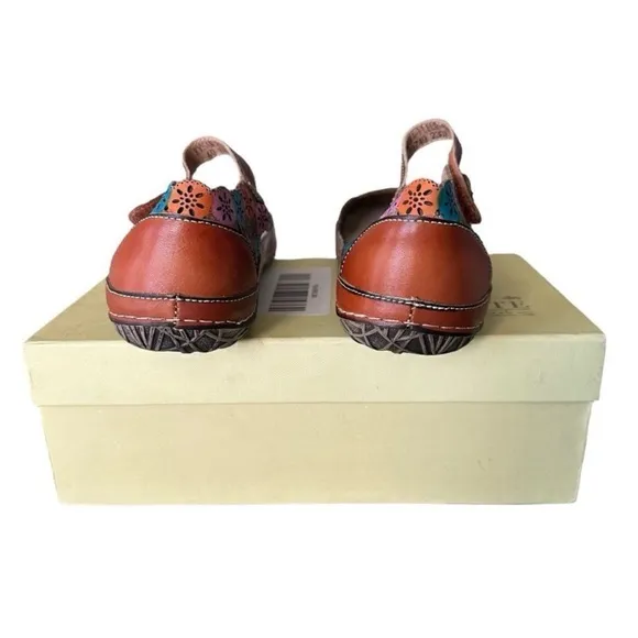 Spring Step L’ARTISTLE Kysandra Fleur Mary Jane Flat in Tan Multi Size 40 US9