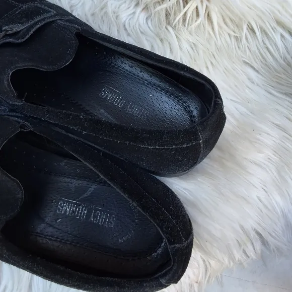 Stacy Adams‎ Black suede stylized loafers 11.5