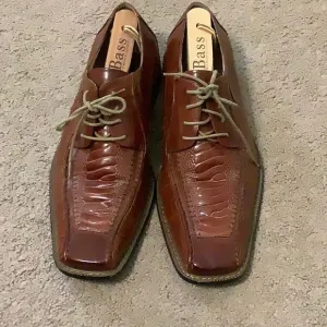 ❤️STACY ADAMS men’s brown leather&amp;croc dress shoes