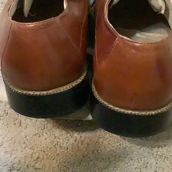 ❤️STACY ADAMS men’s brown leather&amp;croc dress shoes