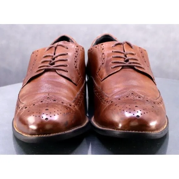 Stacy Adams Men's Wingtip Dress Shoes Size 10 Leather Brown