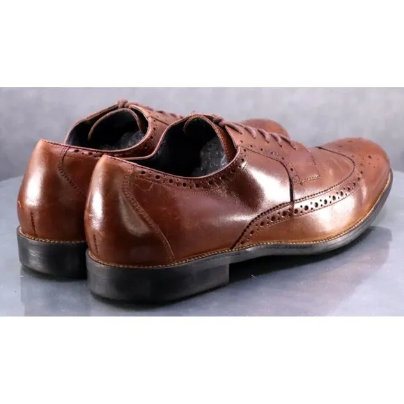Stacy Adams Men's Wingtip Dress Shoes Size 10 Leather Brown